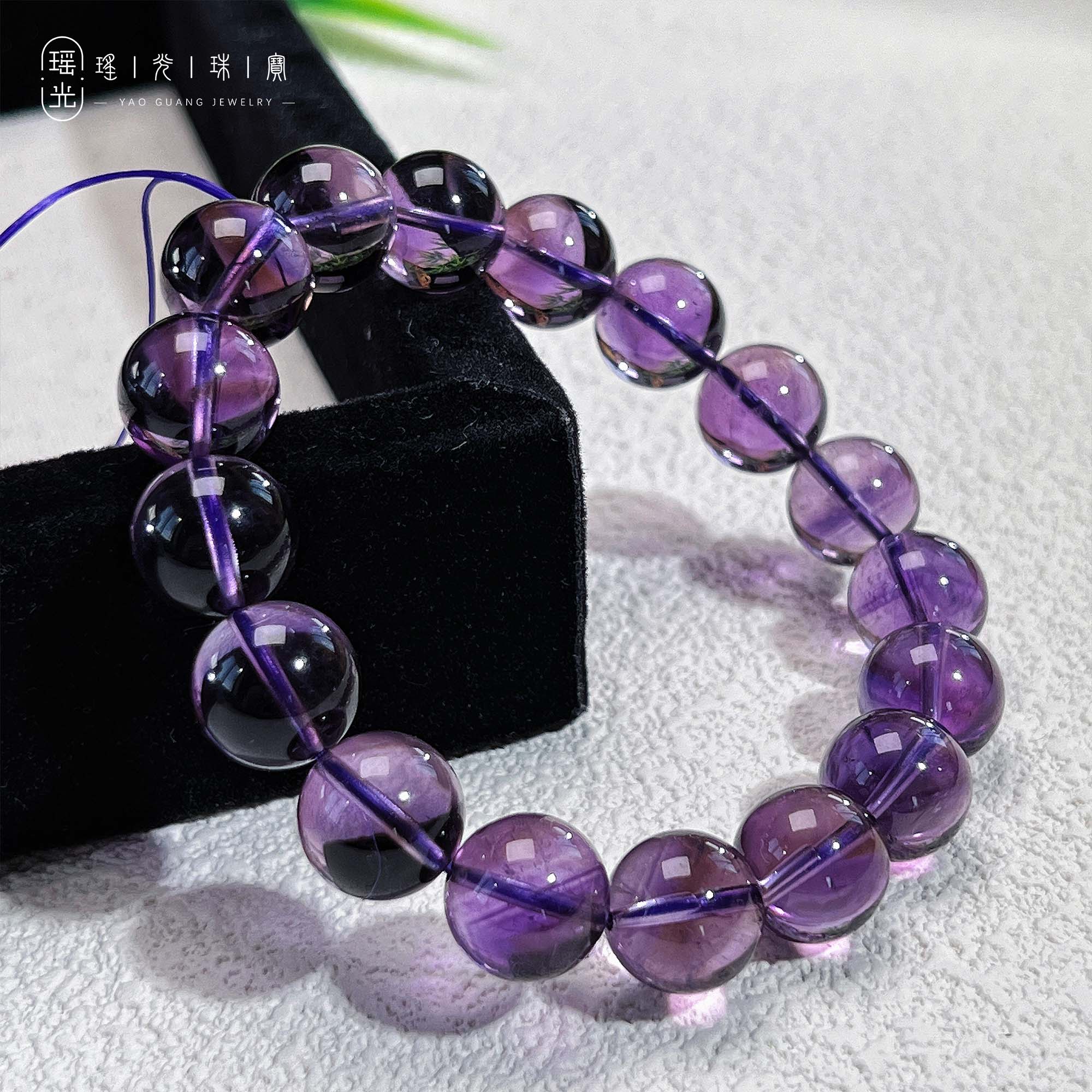 天然紫水晶巴西紫水晶冰透紫手串手链手饰-多样性发货其一