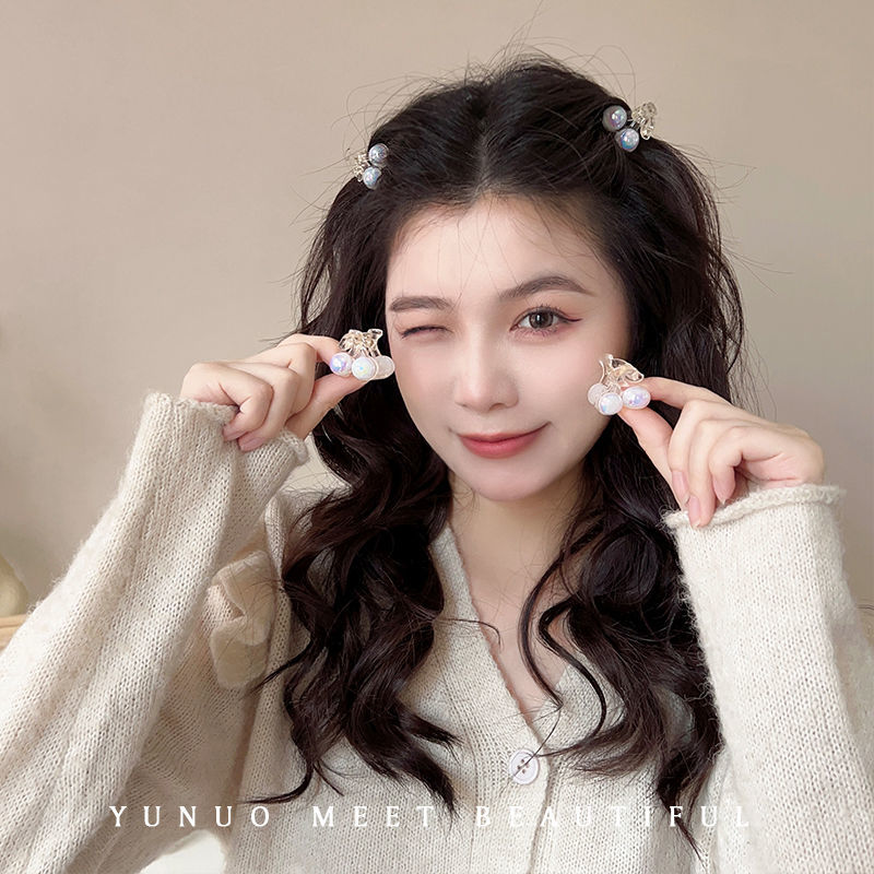 超仙樱迷你桃小号刘海抓夹气质网红发夹女侧边小抓夹碎发可爱ins