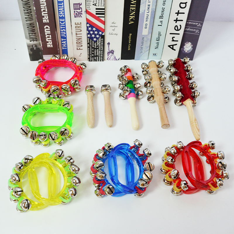幼儿园串铃乐器手摇铃腕铃打击乐儿童老师音乐舞蹈棒铃手玲