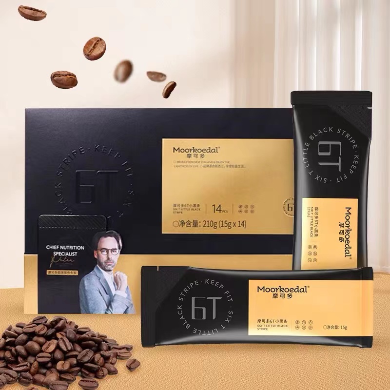 MOORKOEDAL/摩可多6T小黑条生椰燃咖啡狂吃不涨（一盒/14袋）