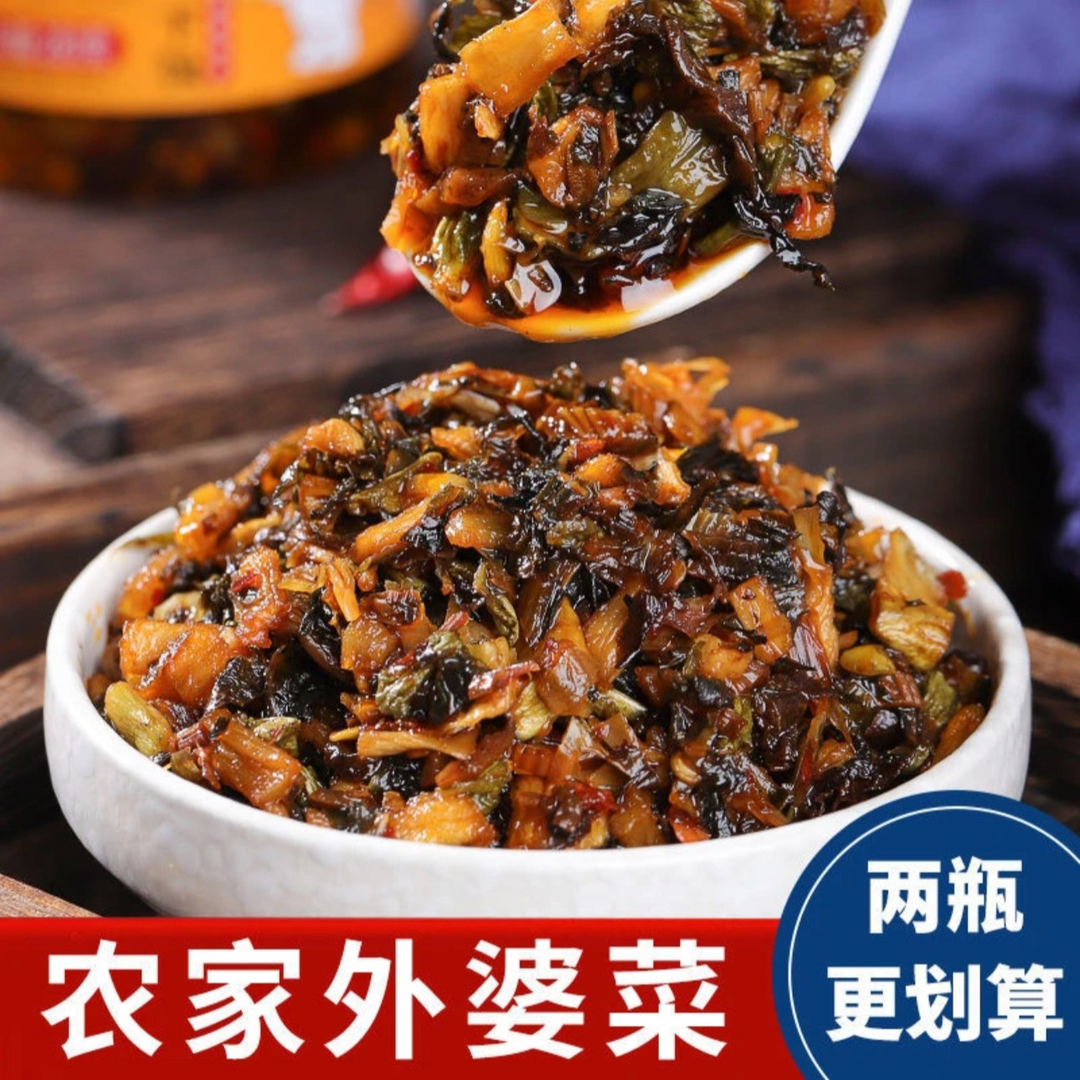 湖南特产农家外婆菜下饭菜自然特色美味手工爽脆甄选爽口罐装香辣