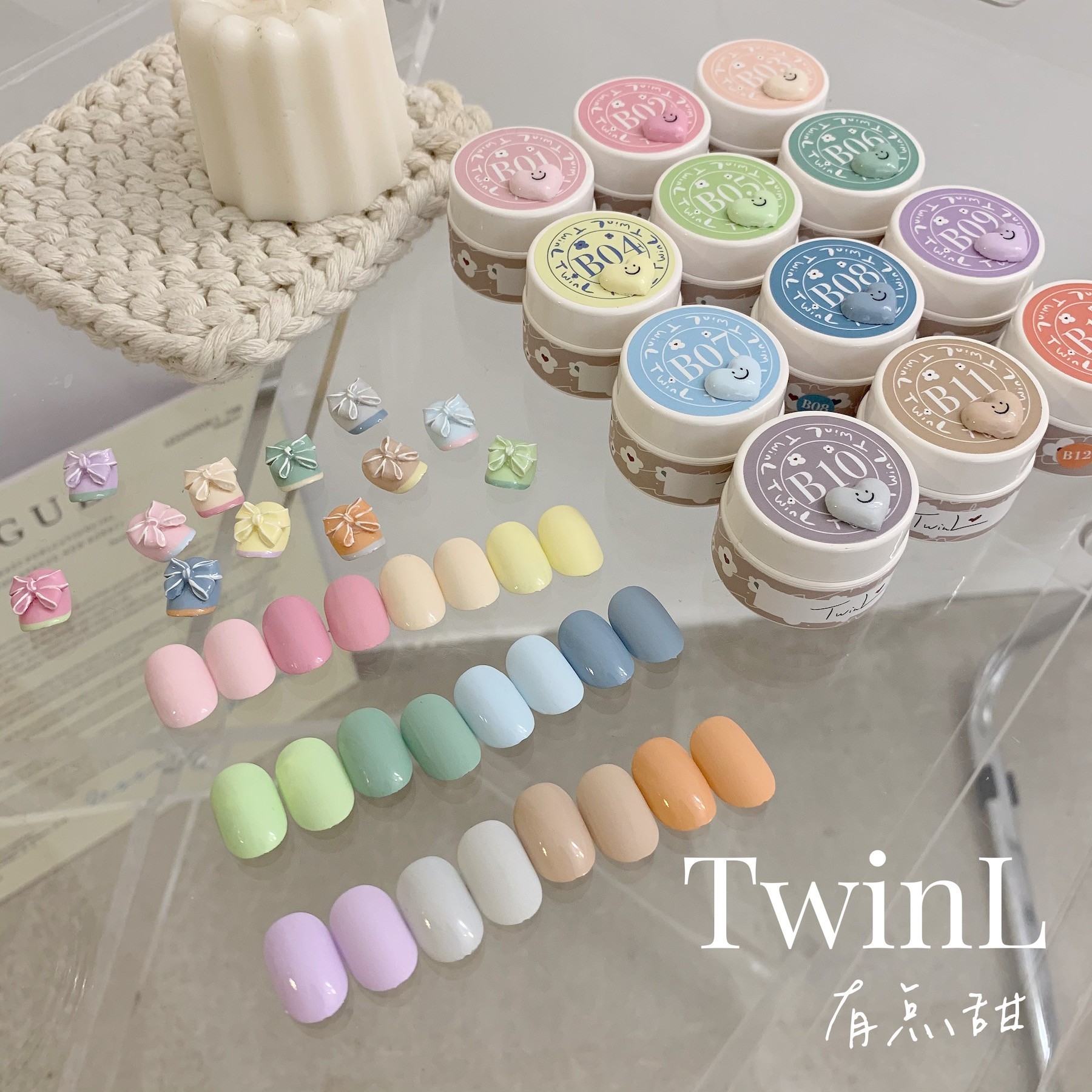 TwinL日式美甲光疗胶新手彩色马卡龙糖果色罐装甲油胶有点甜夏日