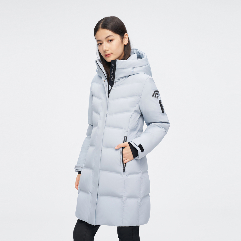 【波司登】冬季新款女中长款90鹅绒加绒加厚高端户外时尚连帽羽绒服