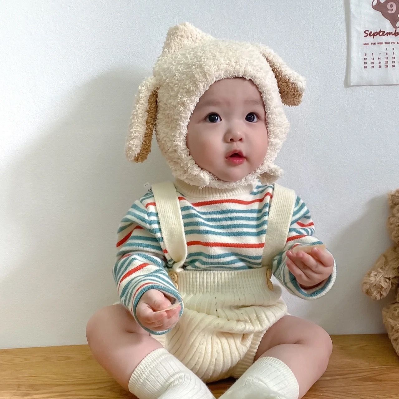 宝宝帽子可爱超萌新生婴儿帽子秋冬季男童小孩狗狗帽子