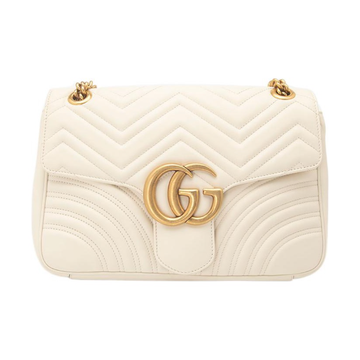95新 GUCCI/GUCCI 马蒙系列 白金马蒙26单肩斜挎包 奢侈 TT
