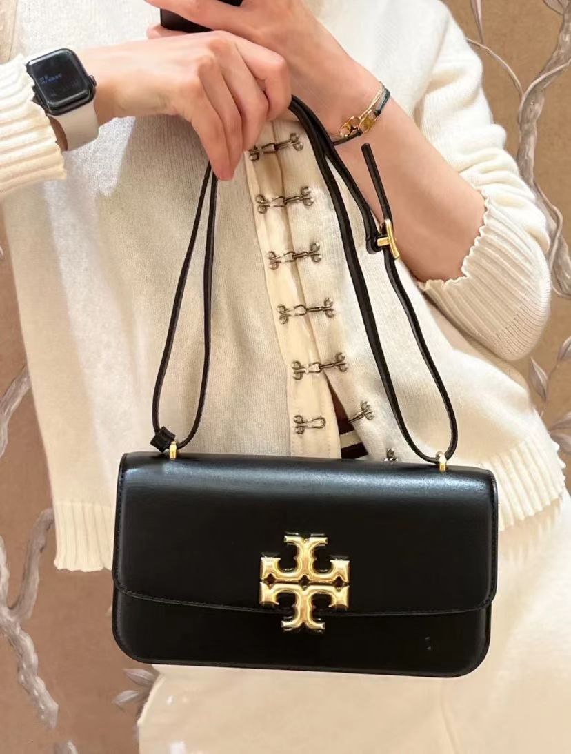 99新 Tory Burch/汤丽柏琦 汤丽柏琦 黑金单肩包  TT专属