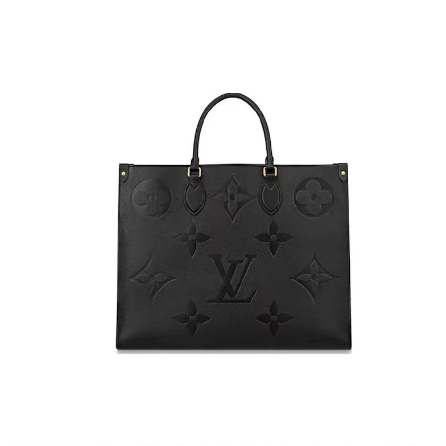 95新 LouisVuitton/路易威登 onthego 压纹黑牛皮