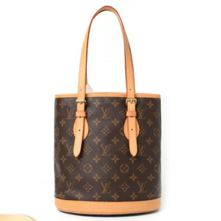 95新 LouisVuitton/路易威登 【专属】LV 老花香槟小水桶单肩包