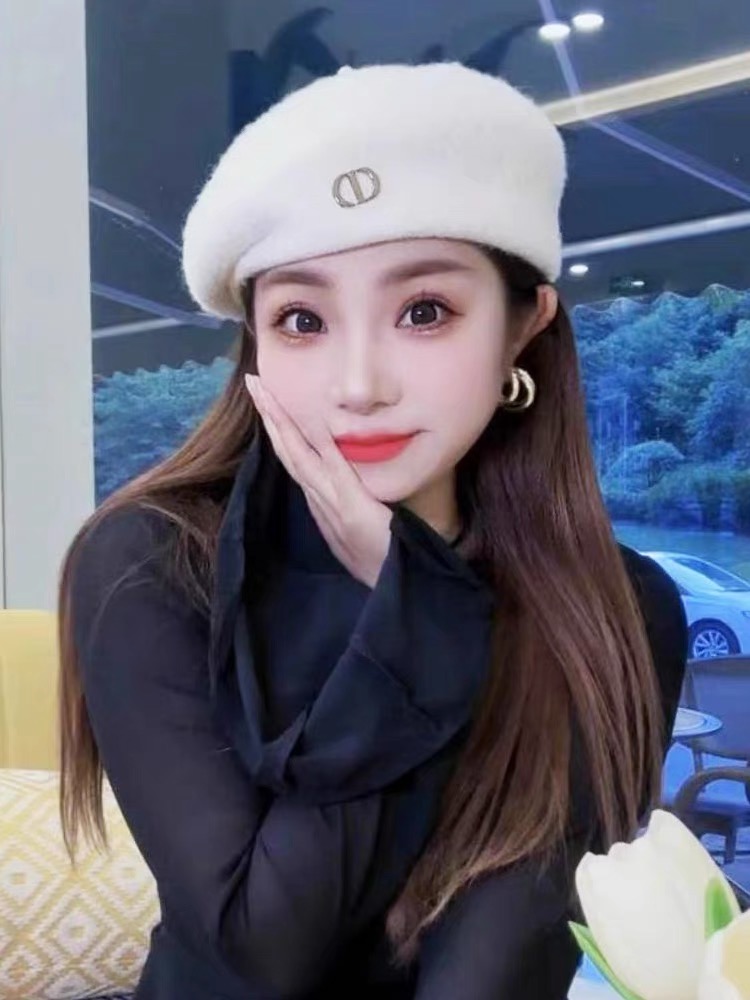 法式复古羊毛网红女韩版秋冬气质名媛百搭定型显脸小画家帽时尚