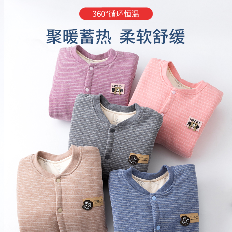 2024动冬季新款夹棉棉衣男女童中大通棉袄保暖衣内穿校服神器