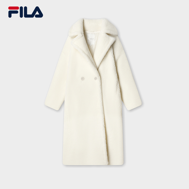 FILA/斐乐女冬【时尚简约保暖舒适百搭】长款毛绒外套F11W345501F