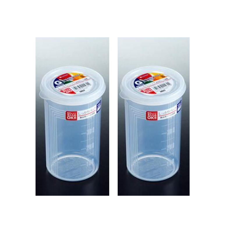 日本冰箱密封透明存放盒 干果防潮盒 圆形保鲜盒 零食收纳盒540ML