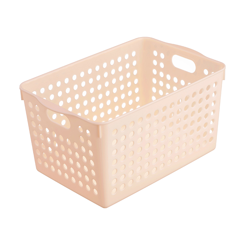 日本制 粉色收纳框塑料收纳篮2个装 单个尺寸(cm)：18×27.4×14.3