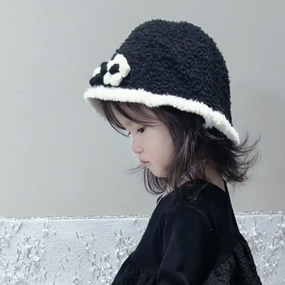 【小布丁】儿童秋冬帽子宝宝渔夫帽秋冬新款女童毛绒盆帽保暖水桶帽
