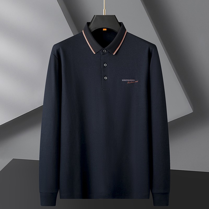 胖子哥大码男长袖polo衫加肥加大商务休闲翻领T恤秋季打底衫7118