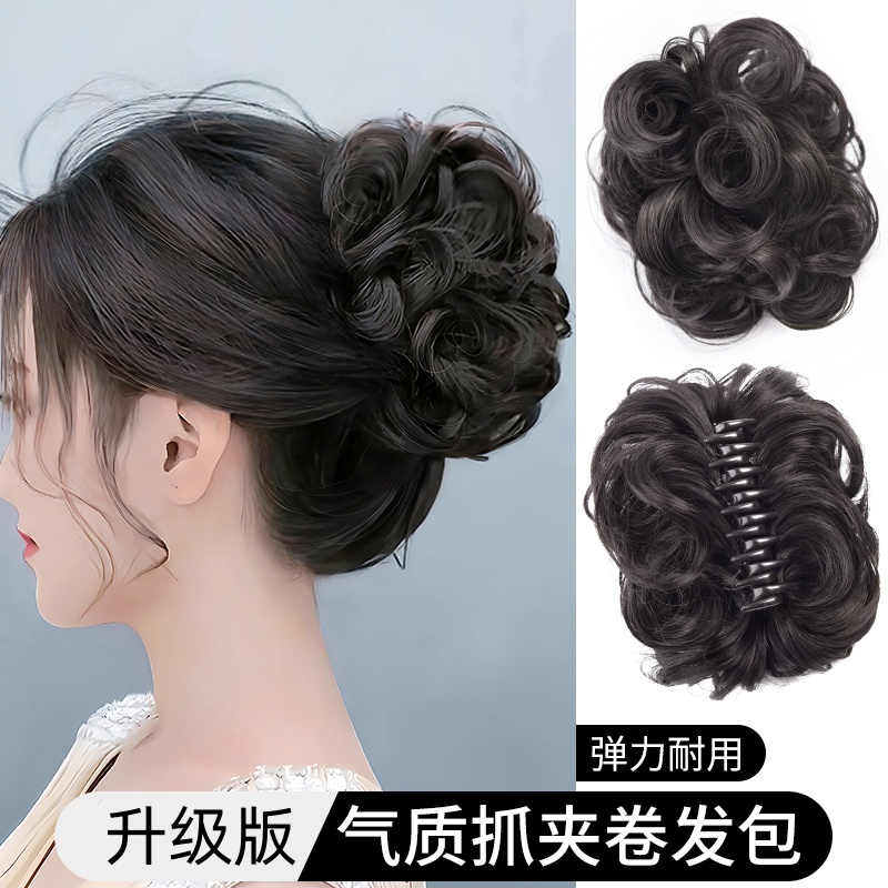 抓夹假发包丸子头发圈懒人花苞头饰仿真发蓬松自然盘发器发饰发型