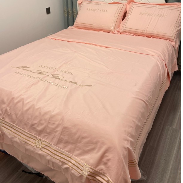 根据主播提示下单  床上用品  四件套 素色绣花磨毛