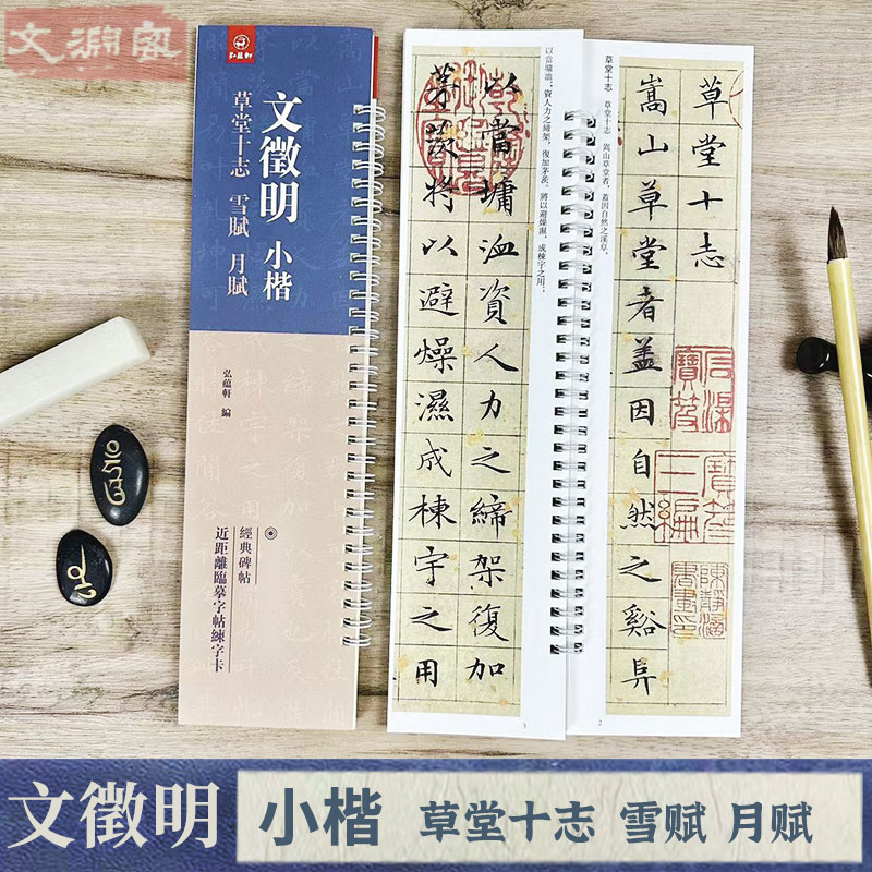 文徵明小楷 雪赋 月赋 草堂十志 近距离临摹字卡楷书书法毛笔字帖