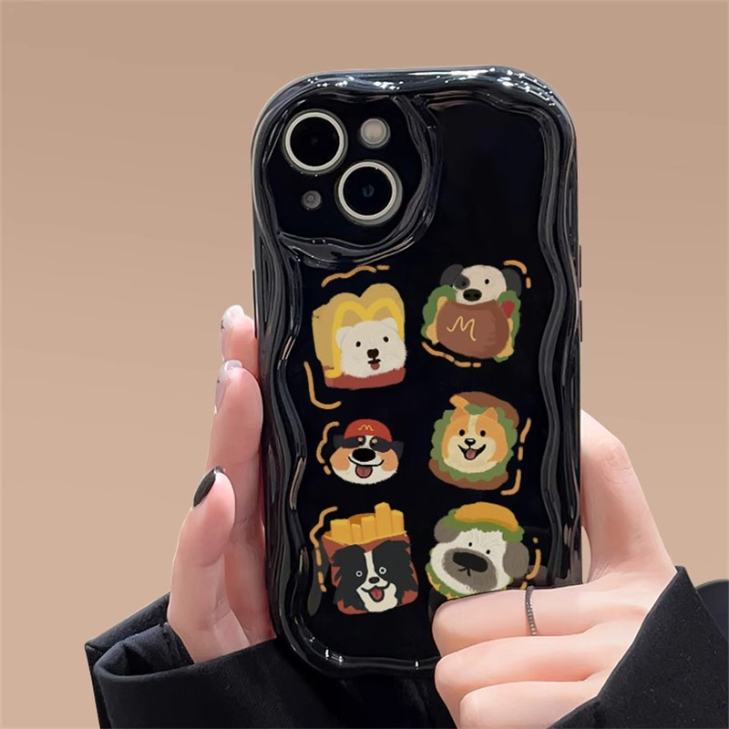 薯条汉堡小狗iphone15苹果手机壳14promax软胶13pro新款12个性11p