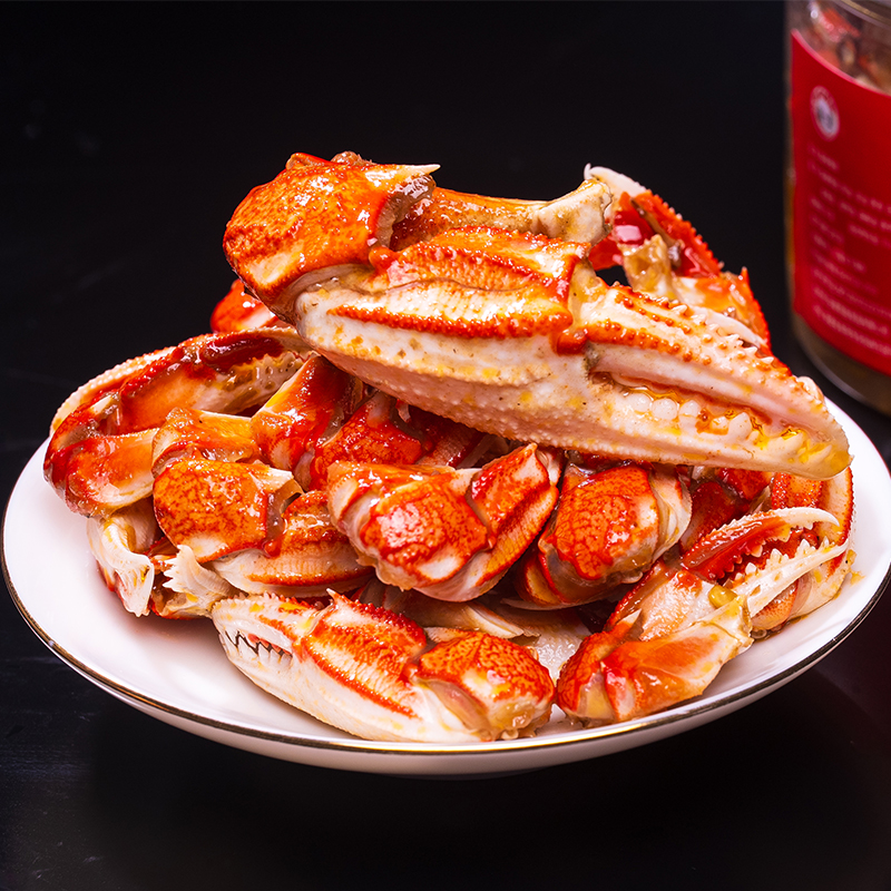 麻辣爆炒蟹钳小海鲜熟食即食盒装香辣蟹腿蟹脚麻辣螃蟹熟食零食