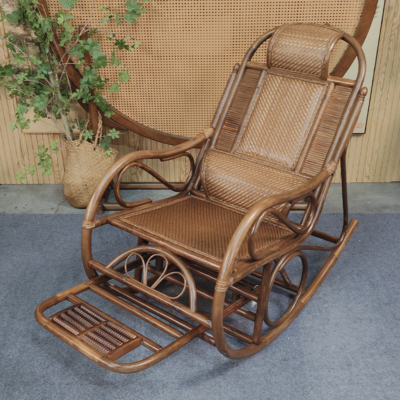 阳台摇椅户外藤椅成人午睡躺椅客厅家用休闲椅老人逍遥摇椅