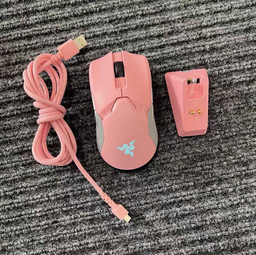 Razer雷蛇毒蝰终极版RGB有线无线双模游戏鼠标 diy粉色黄色白色