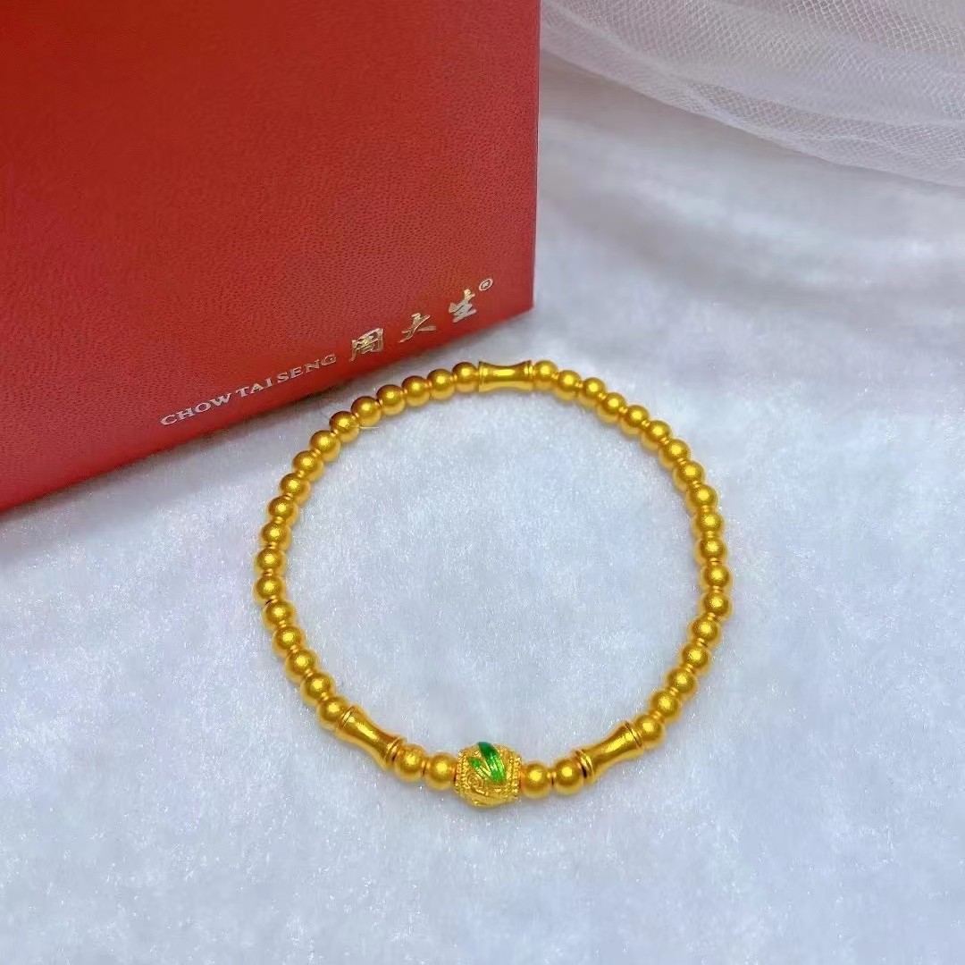 周大生足金珐琅彩国潮手链 时尚 国风 女神节礼物 经典百搭 优美