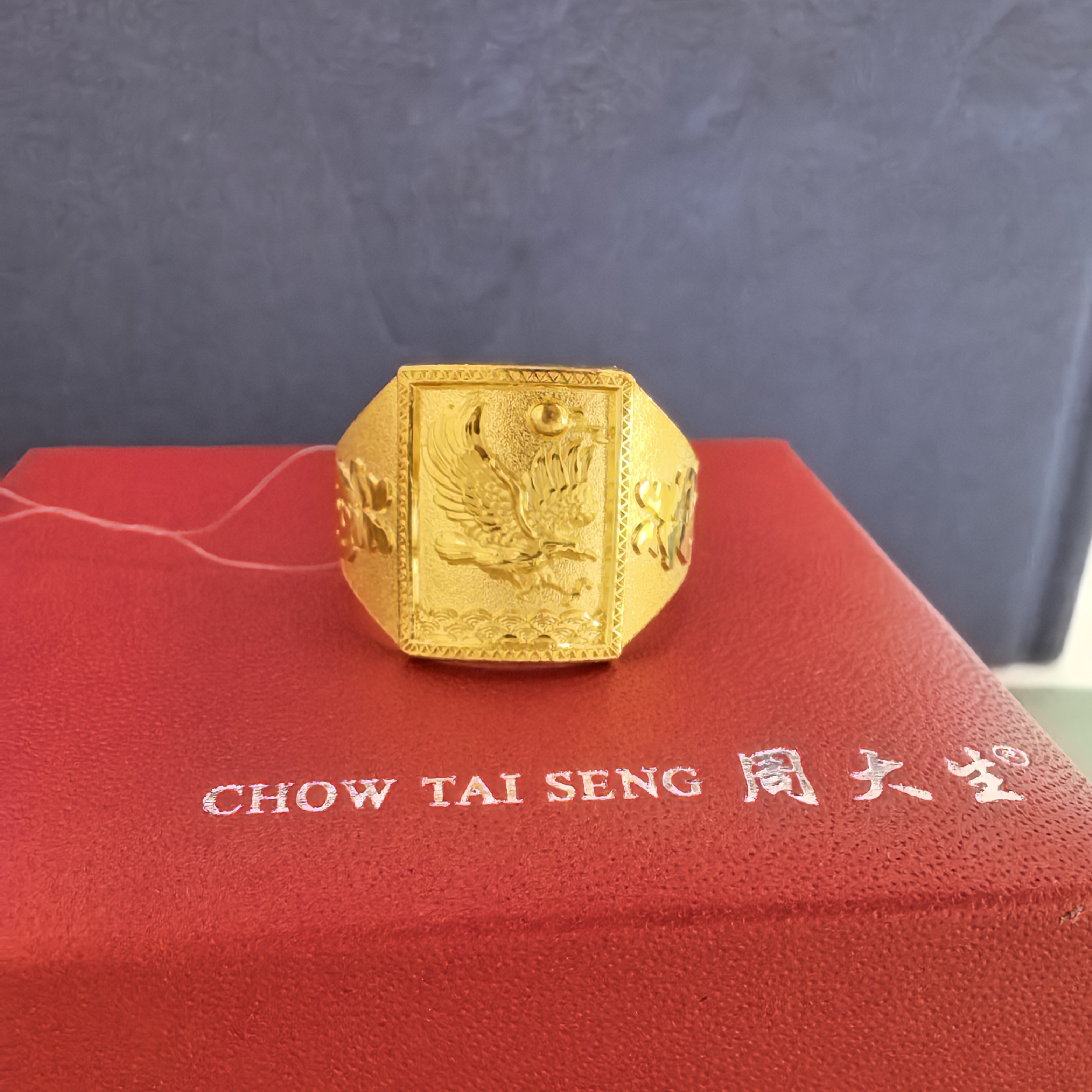 【周大生】黄金老鹰戒指男士男款时尚大气经典豪气精美送父亲老公