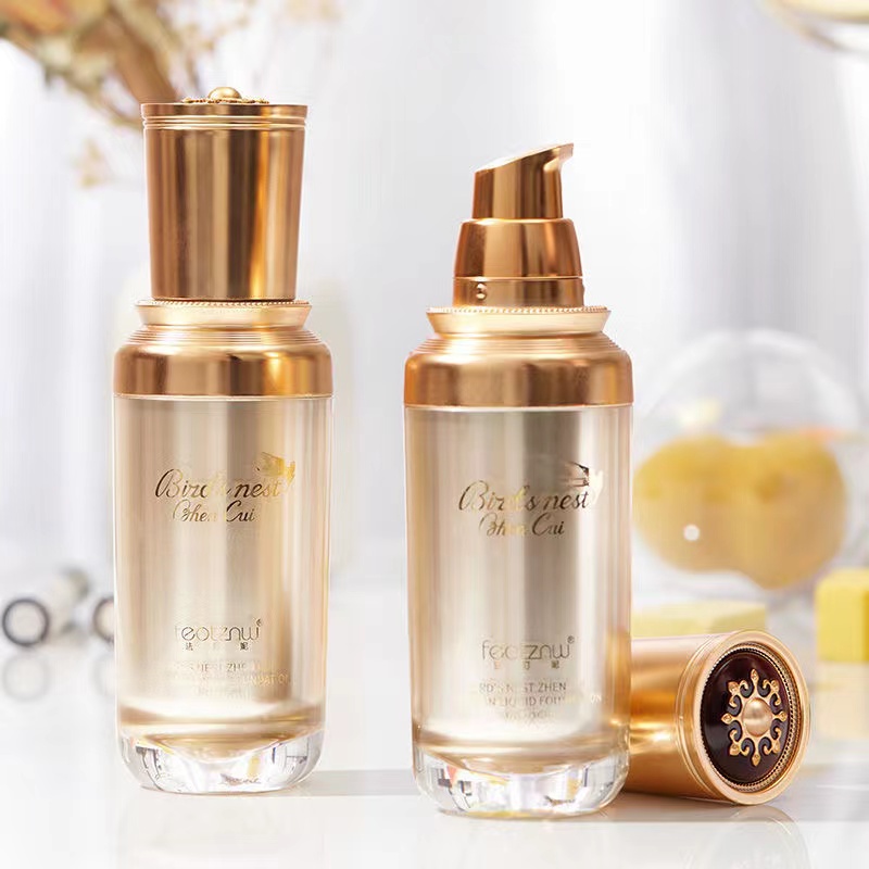 法汀妮燕窝臻萃锁颜粉底液 防水防汗轻薄持久保湿遮瑕自带定妆粉