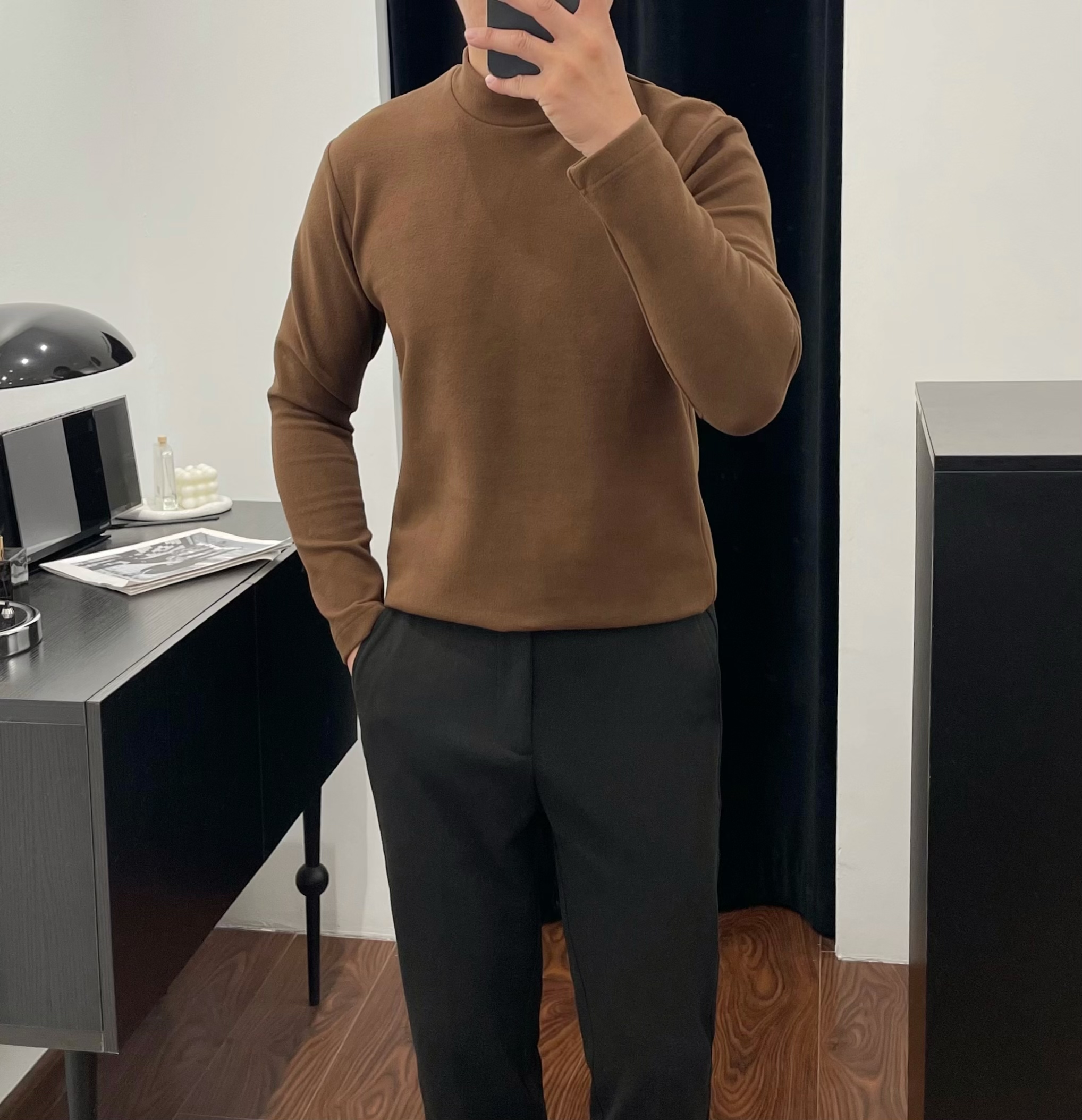 清仓福利.    秋冬半高领德绒加厚打底衫长袖纯色保暖上衣