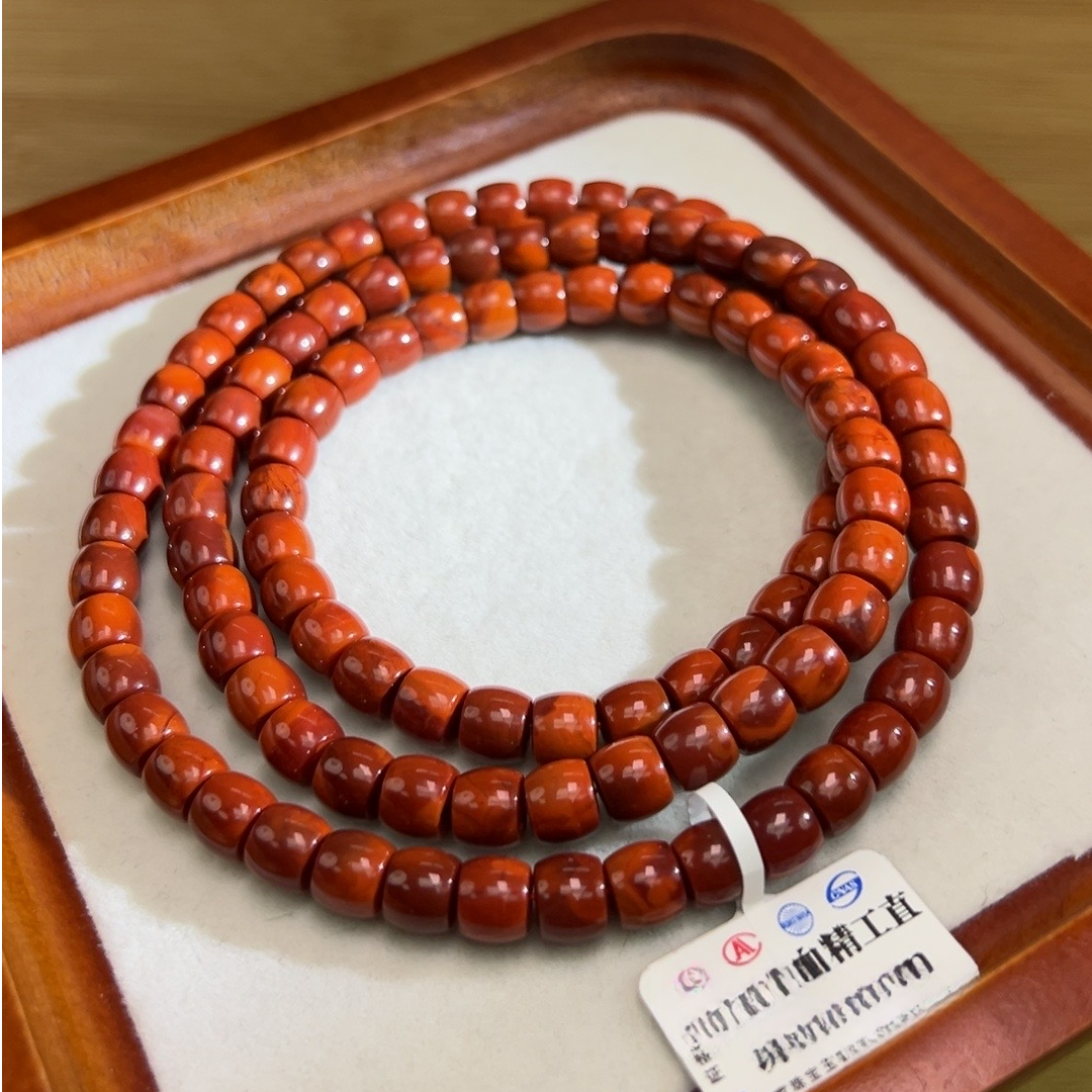 【小刘南红】瓦西妖牛血（云端）直切珠链6mm多样化发一