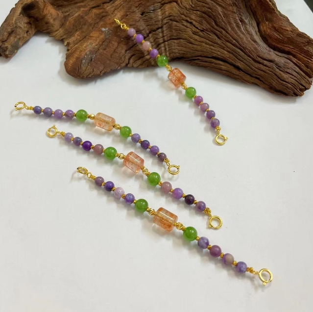 【圣芭黎】天然舒俱来近圆碧玉太阳18K延长链5-3多样性发一件D0206