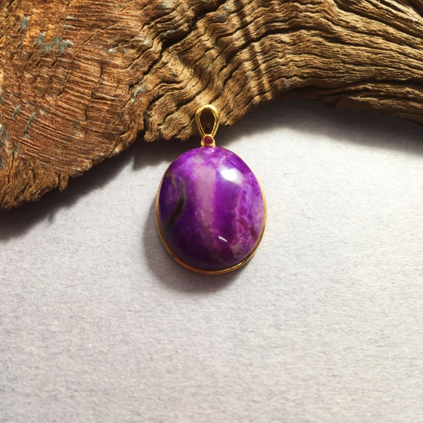 【耿总珠宝】天然舒俱来吊坠樱花紫蛋面18K多样性发一B4228