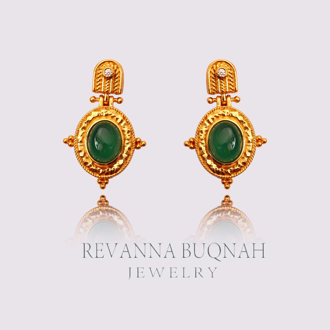 REVANNA沙特原创天然玉髓耳饰珠宝【伊尔法尼 Irfan】