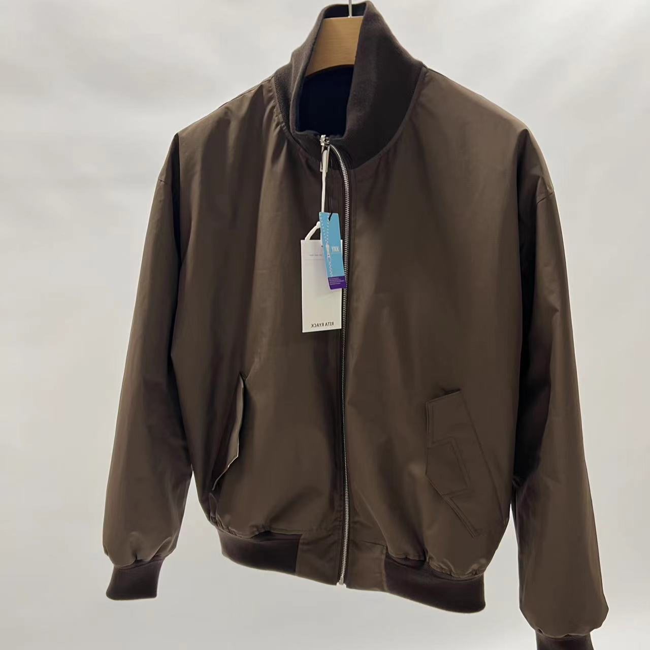 鹅绒羽绒服男士两面穿时尚休闲百搭立领外套