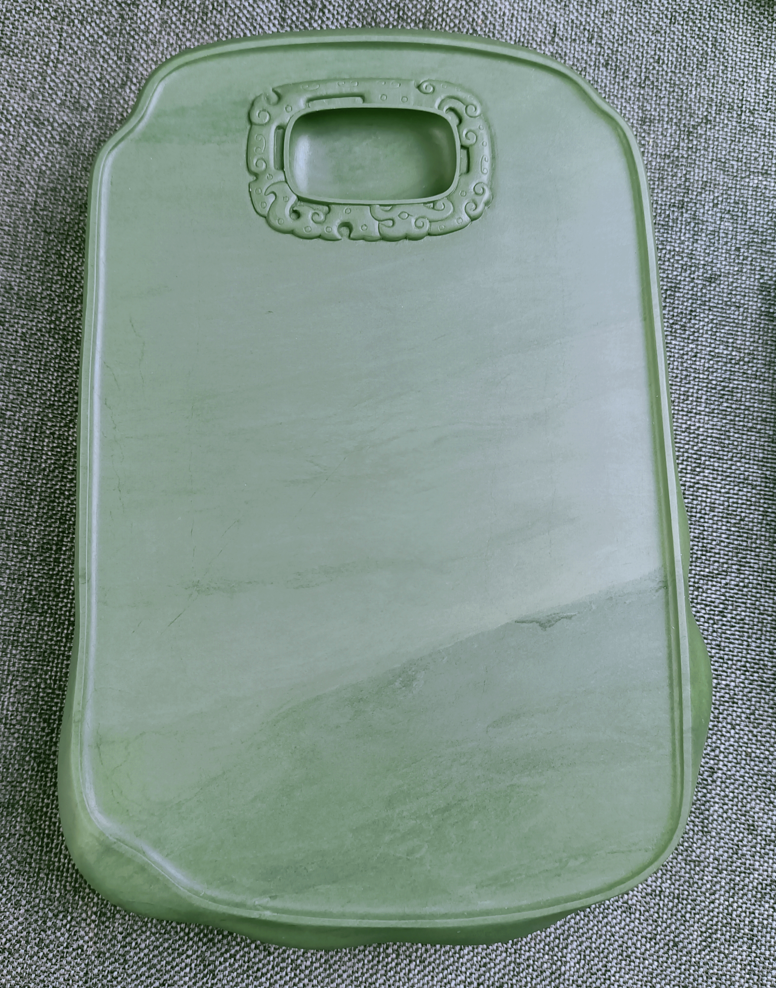 水泉老坑料，绿如蓝润如玉，零线瑕，尺寸，16.5/11/3厘米