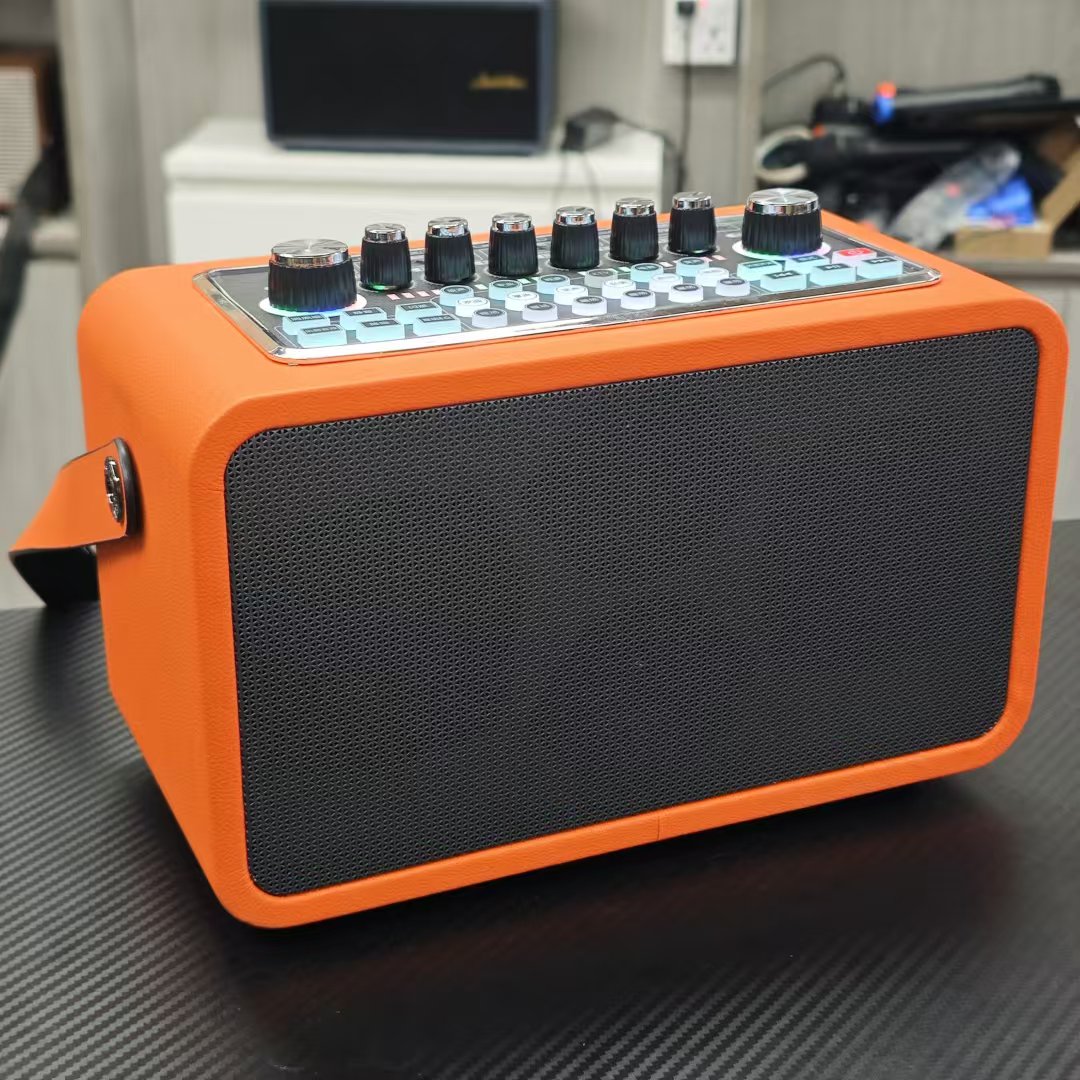 网红K歌音箱H2外贸英文版直播声卡蓝牙K歌声卡通用无线麦蓝牙音箱