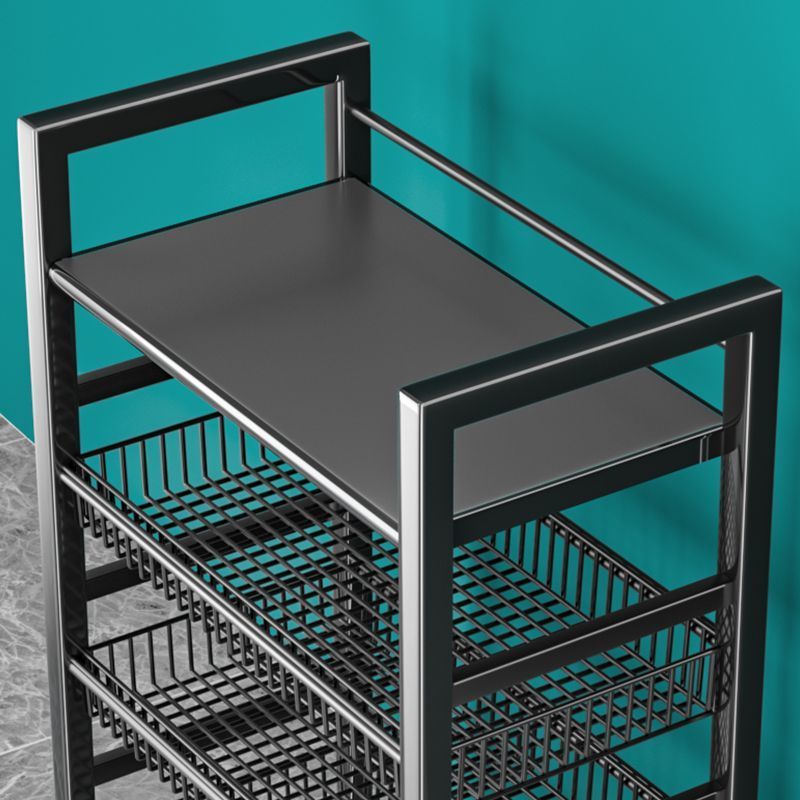 厨房置物架加厚带滑轮阳台置物架新款特厚家用蔬菜架子收纳小推车