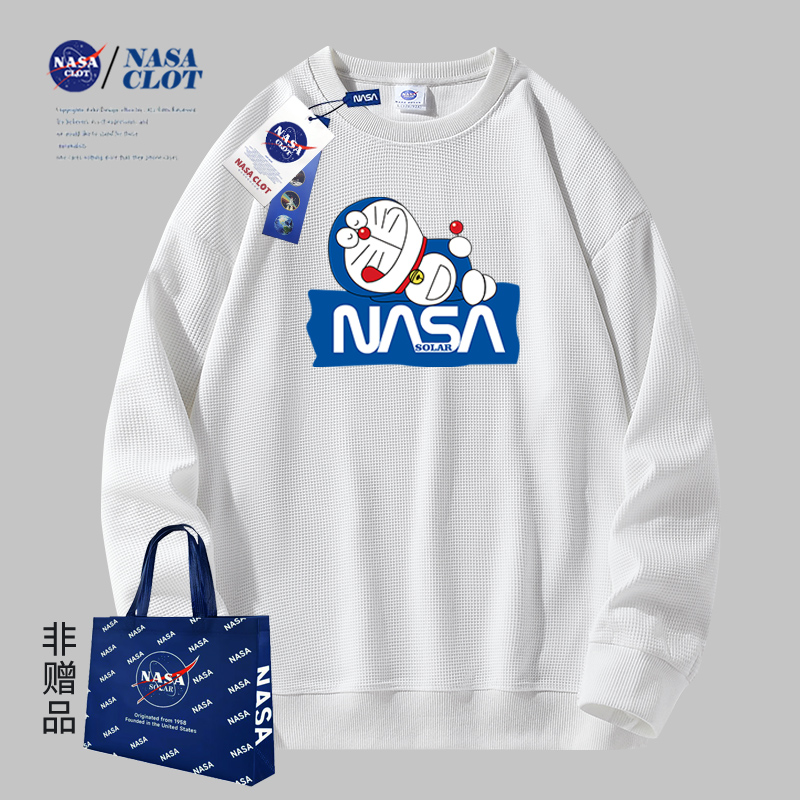 NASA联名2023秋季新款卡通印花休闲美式长袖男女同款潮牌卫衣百搭