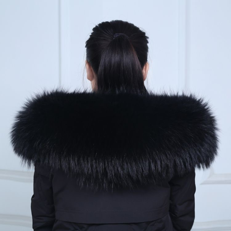 真毛貉子毛高级黑大毛领帽子