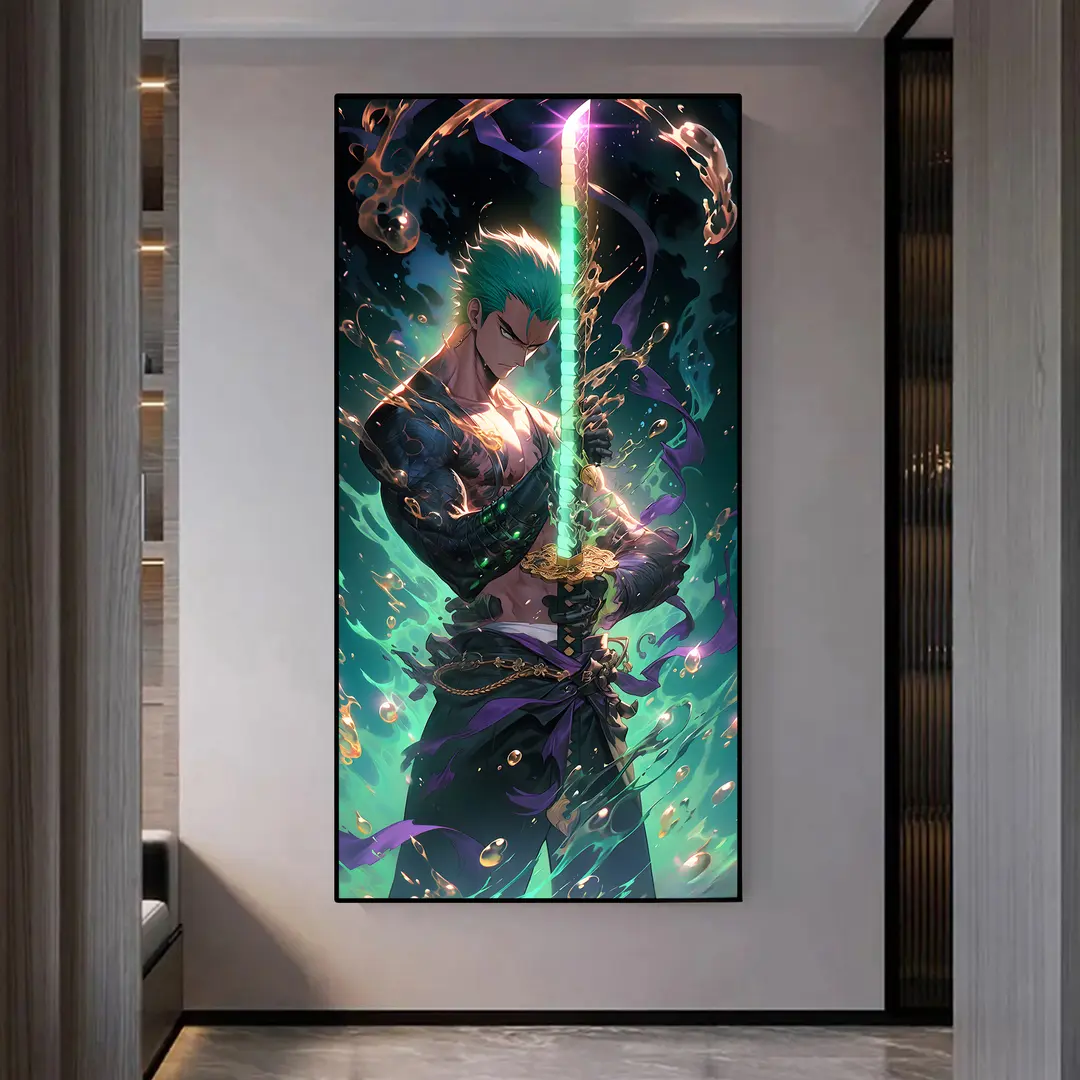 玄关画 海贼王系列 尼卡路飞 索隆 艾斯入户走廊过道装饰画