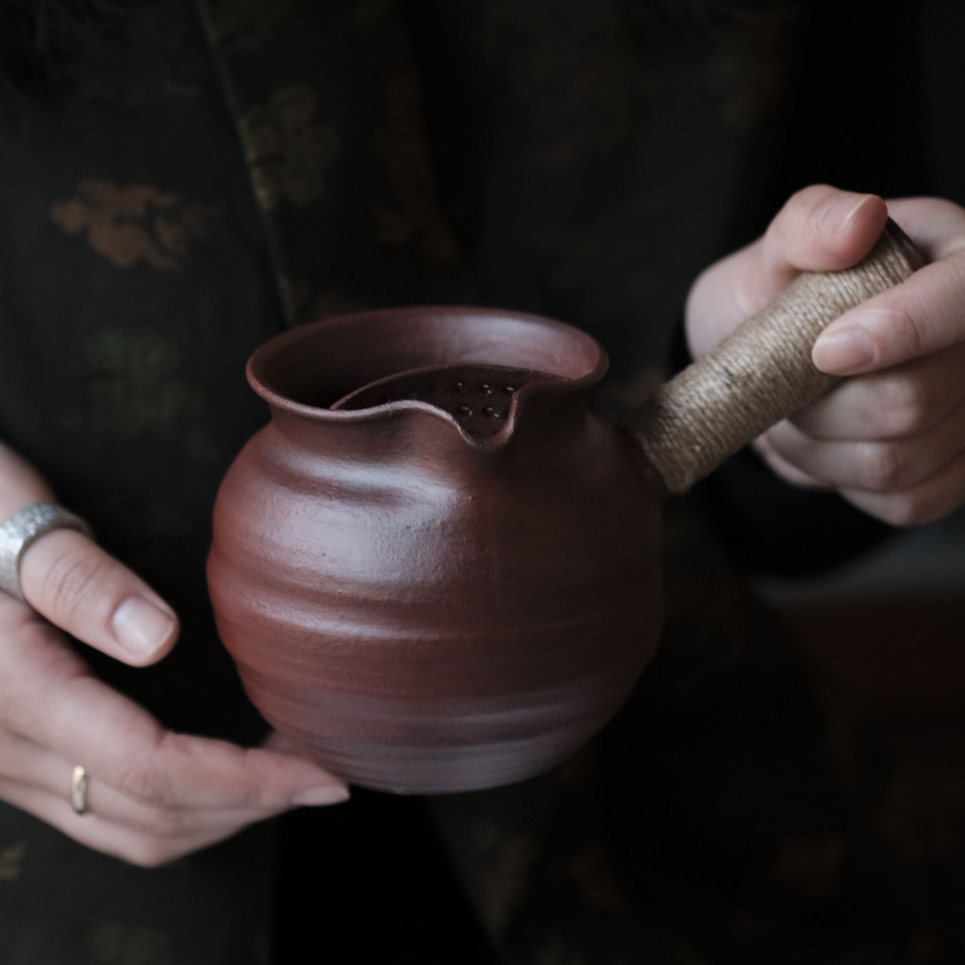 灵源山房 红粉引烤茶罐 煮茶罐