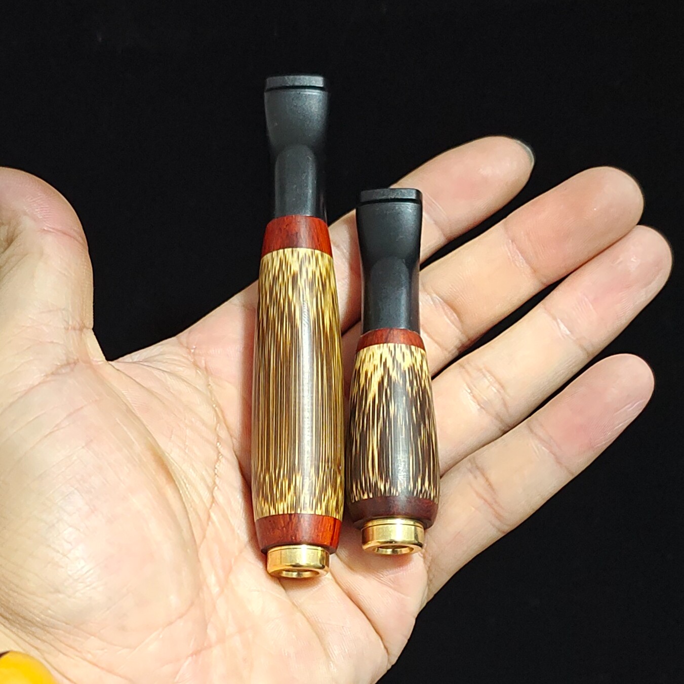 天然金丝竹玉竹直通手工烟斗过滤烟嘴粗中细三用，竹子烟斗