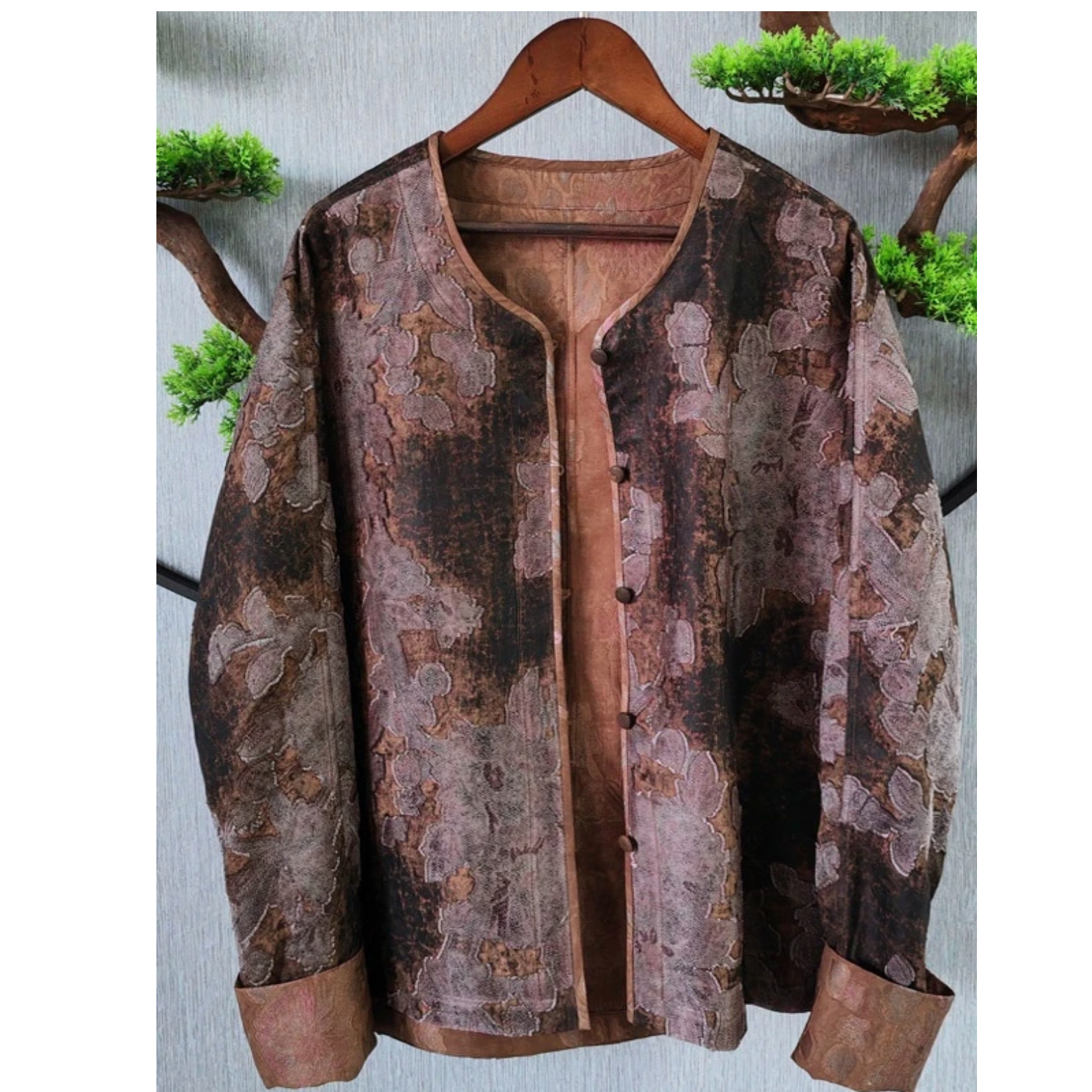 【千奈莉】 时尚百搭【古韵】【三非遗】【重缎】开衫外套23-010上衣