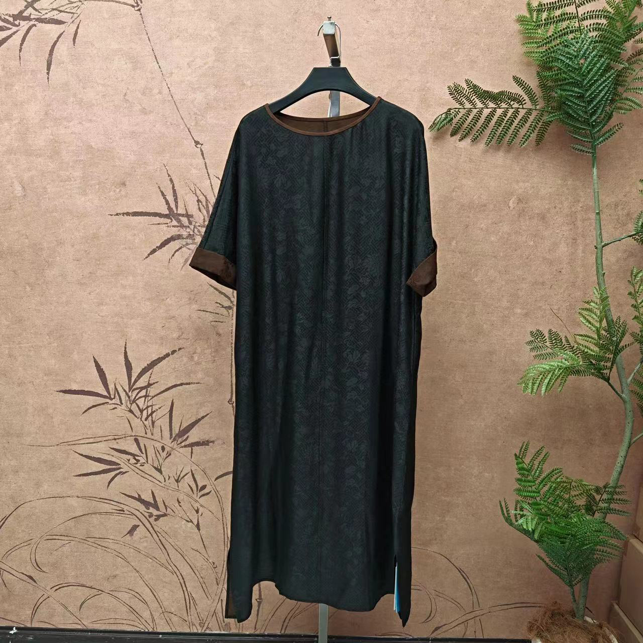 【千奈莉 】设计师香云纱时尚气质连衣裙