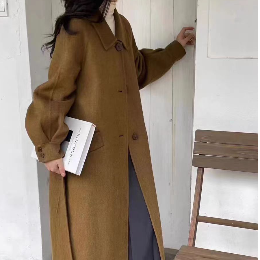 【啵啵间专属】高端大气上档次双面羊羊秋冬长款毛呢外套