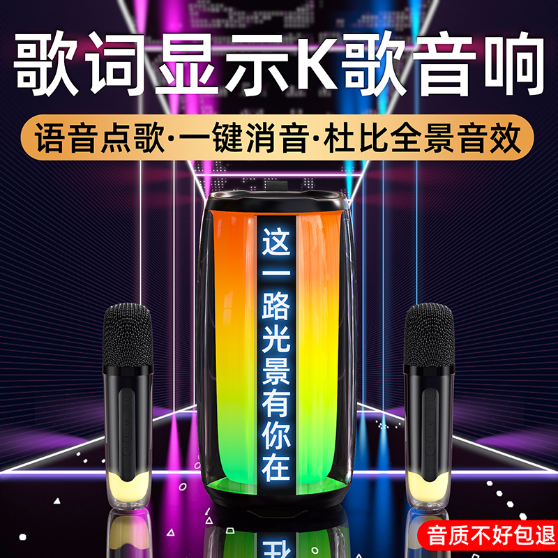 听声者歌词显示大音量唱歌k歌音箱话筒音响一体麦克风蓝牙家庭ktv