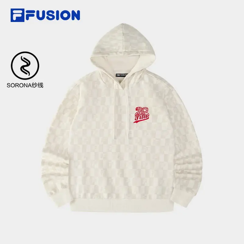 欧若风【新年战袍】斐乐女春季时尚百搭宽松针织运动连帽卫衣T11W51