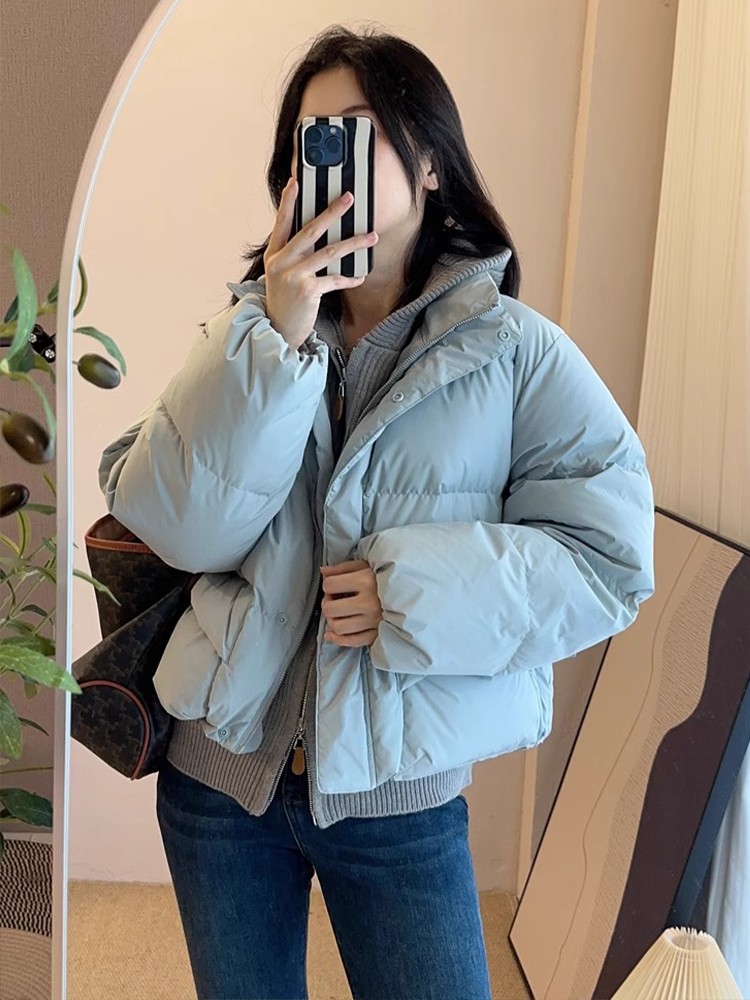 短款立领棉服女款冬季大码宽松韩版流行面包服设计感棉衣外套