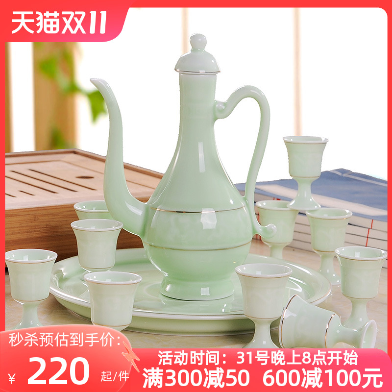 白酒杯套装家用高档景德镇陶瓷中式仿古酒具酒壶酒杯小酒盅分酒器
